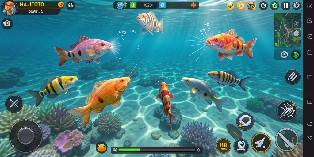 Tampilan gameplay seru dari HAJITOTO saat menembak ikan.