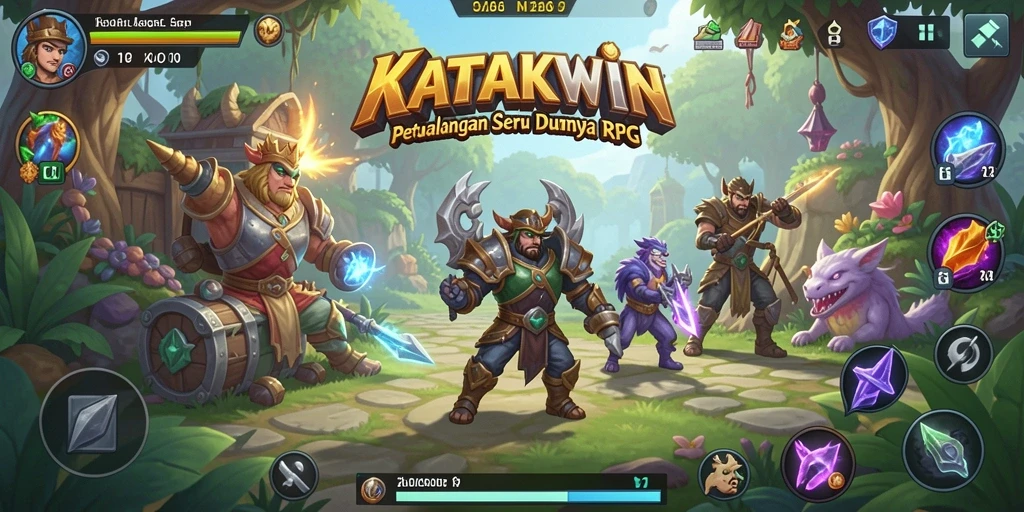 Tampilan gameplay KATAKWIN yang seru dan penuh aksi.